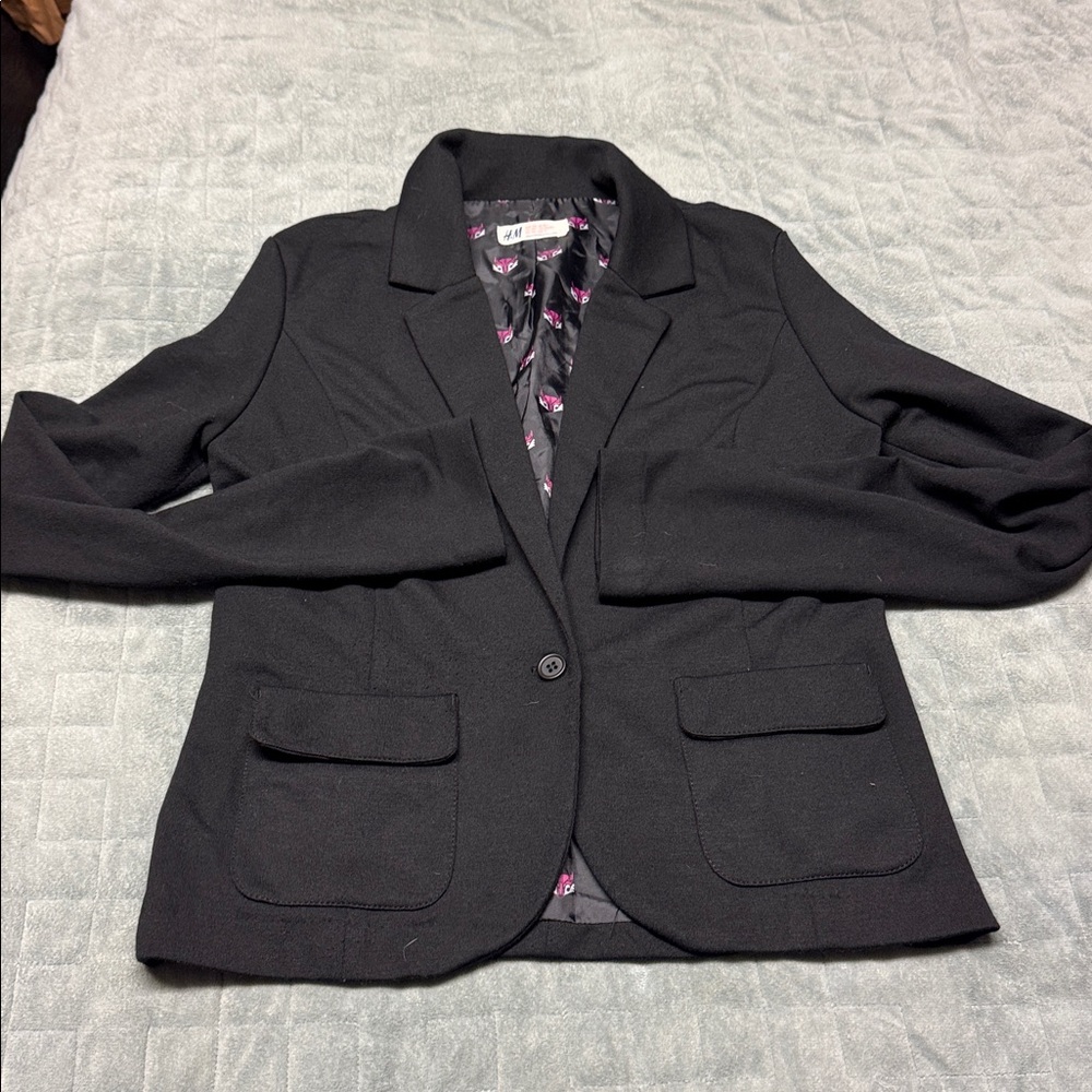 H&M Girls' Blazer, Black, Juniors, Adult S, Size 14 and Up